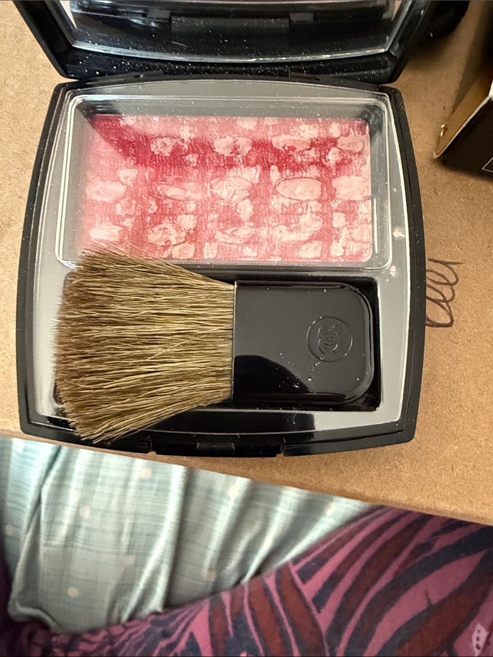 CHANEL Marbleized Powder Blush in Rose Pink/Tweed Cherry Blossom
